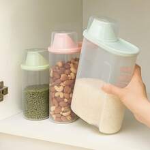 Cereal Storage Containers  – Airtight Kitchen Plastic Dry Food Dispenser With Measuring Cup For Cereals, Rice, Pet Food, Flour - Clear - View 6