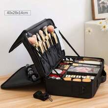 Large Capacity Professional Makeup Case, Can Be Hung On Luggage, Multifunctional Shoulder And Backpack Makeup Artist Cosmetic Storage Box, Beauty And Nail Storage Box - Black - View 11