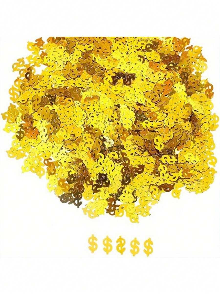 20g 財富主題亮片 金色美金符號紙屑，適用於手工藝、派對與慶典、主題派對、居家裝飾、萬聖節禮物場景、氣氛佈置