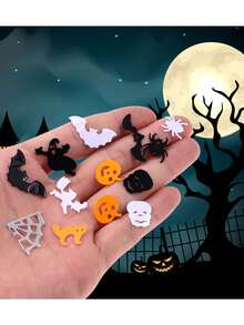 1000pcs Halloween Confetti Mix, Halloween Table Scatter Decorations, Pumpkin Bat Ghost Spider Confetti, Orange Black White Party Sprinkle Set For Halloween Party, Halloween Party Table Center Decorations (Confetti) - Multiple Styles - View 5