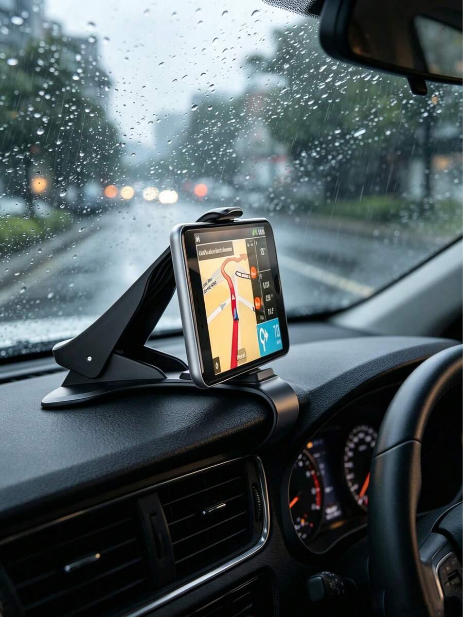 黑色 - 車用手機支架,夾式支架 - 適用於汽車、露營車、皮卡車和其他車輛中控台儀表板手機支架。夾式防滑無需鑽孔無需黏著 - A - 查看 1