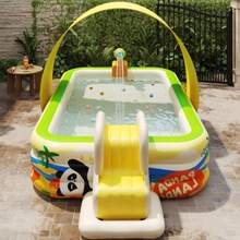 2026 New Panda Theme Inflatable Swimming Pool, 3-Layer Thickened Portable Foldable Home Water Play Pool, Yard Camping Picnic Outdoor Party Family Water Play Pool, Beach Summer Small Water Park (Accessories Not Included) - A - View 7