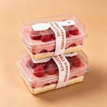 1/20/30/50pcs Transparent Dessert Cups/Tiramisu Boxes With Lids And Spoons, Stackable Dessert Containers, Suitable For Mousse, Fruit, Cake Slices, Bakery Takeout And Home Baking - Multicolor - View 7