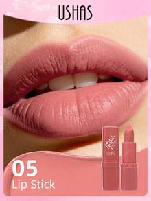 USHAS Matte Lipstick Velvet Soft Lip Makeup, Long-Lasting Non-Drying Matte Lip Gloss, Rich Color Waterproof Lip Glaze, Smooth Application Non-Smudging, Suitable For Daily, Date, Office, Party Looks, Fits All Skin Tones For Women - #05 Coral Nude - View 9