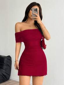 Women Short Dresses - Red - View 1