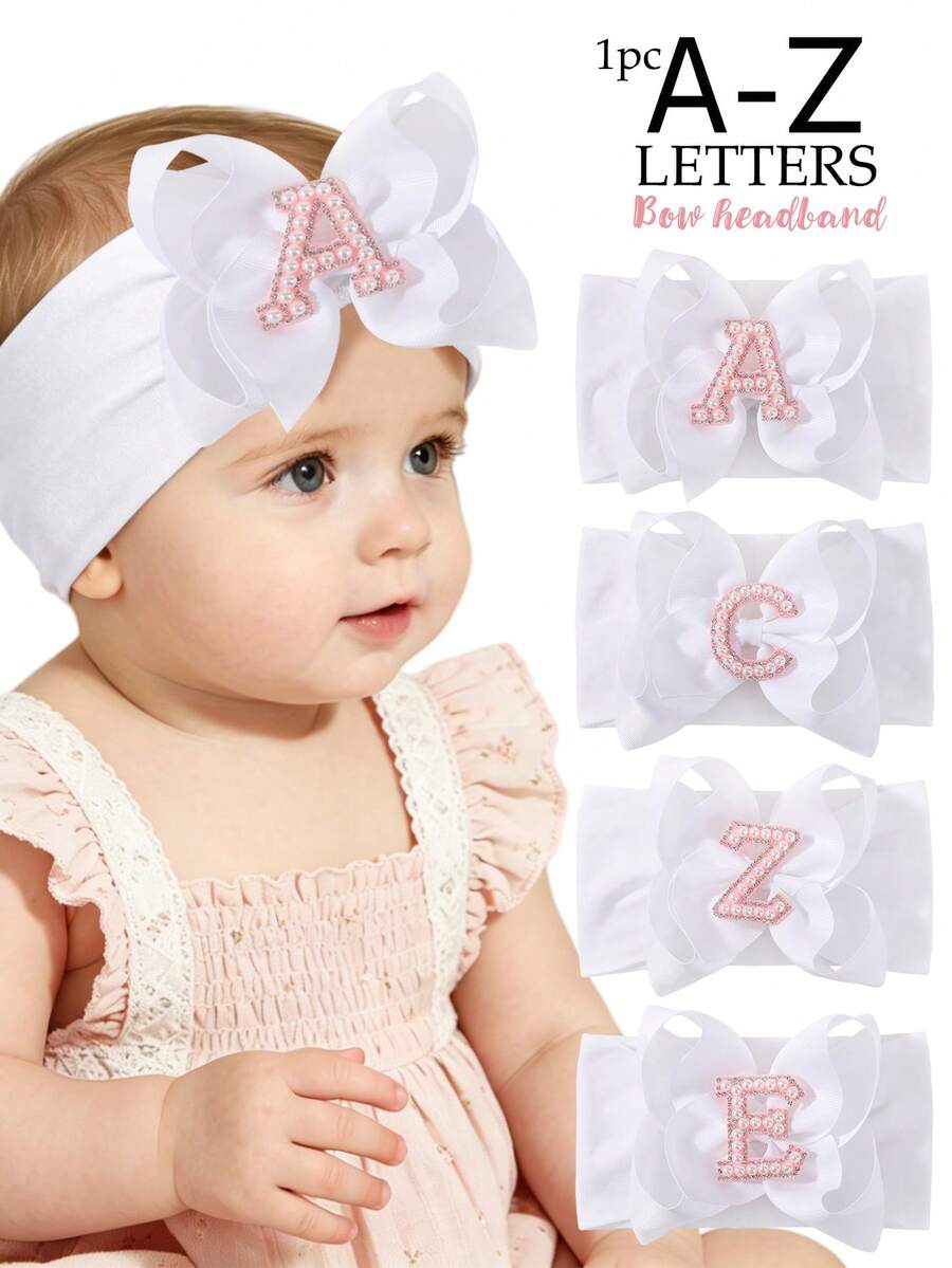 bilicaca 1pc Letter Style Soft Baby Headband, Baby Birthday Hair Accessory, Warm, Sweat-Absorbing, Caring For Baby's Growth