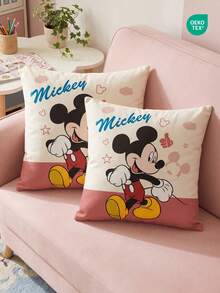 Disney 1件/2件裝迪士尼印花枕套，不含枕芯，單面印花，透氣防起球，柔軟親膚，45*45/50*50/40*40CM，裝飾枕禮品，沙發裝飾，可機洗，OEKO-TEX認證 - 彩色 - 查看 1