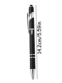 Elegant Black Ballpoint Pen Set 1/5/10pcs, Silver Decoration, Smooth Writing, Office Supplies, Suitable For Professionals, Students, Journaling, Fashionable Desk Accessory, Nurse, Doctor, Graduation, Birthday, Christmas Gift, Popular Stationery - Multicolor - View 4
