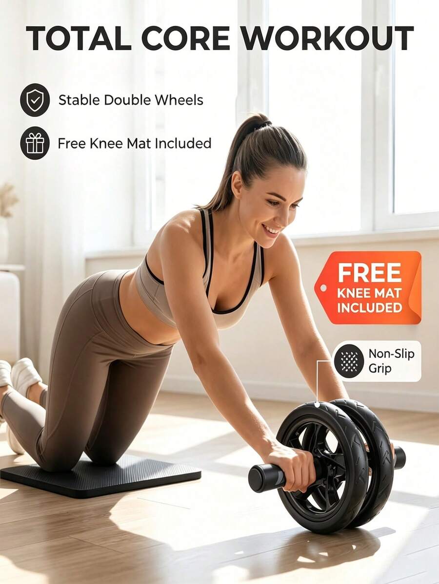 Double-Wheel Ab Machine, Giant Ab Roller, Abdominal Trainer, Gym Accessory, Training, Fitness, Home Workout - Multicolor - View 1