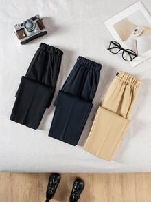 3-Pack Classic Versatile School Style Long Pants For Boys Of All Ages, Suitable For Weddings, Parties, Performances, Daily Wear, School And Other Occasions - Multicolor - View 6