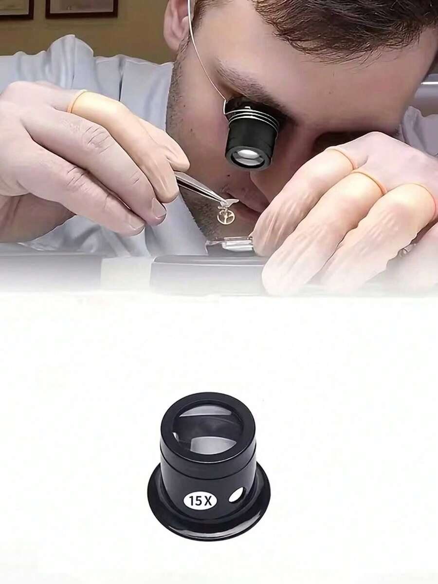 Kaca Pembesar Saku 10/15X dengan Pelindung Mata, Kaca Pembesar Optik untuk Perbaikan Perhiasan dan Jam Tangan, Desain Ergonomis, Ikat Kepala yang Dapat Diatur, Kaca Pembesar Genggam Portabel untuk Inspeksi Presisi dan Pembuatan Perhiasan, Finishing Logam yang Elegan - Berbagai gaya - View 1