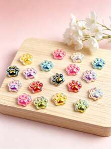 10-100件 10*10mm 極光幻彩貓爪樹脂美甲飾品 可愛3D美甲裝飾 - 彩色 - 查看 7