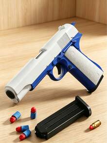 1911 Colt Toy Gun, Realistic Soft Bullet Pistol, Shootable, Handgun Model, Party Costume Prop, Random Accessory Color - Multicolor - View 2