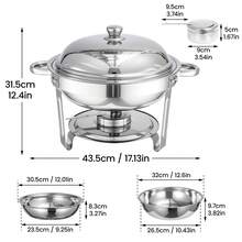 Chafing Dish Buffet Set, 5L 2 Pack Stainless Steel Round,With Lids And Food Pans - White - View 3