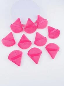 5/10/20/30/35/40/45/50/100pcs Triangular Flocked Powder Puff, Makeup Setting Powder Puff, Specially Designed For Contouring And Eye Makeup, Fan-Shaped Powder Puff, Dry And Wet Use, Sponge Powder Puff, Suitable For All Skin Types - Multicolor - View 6