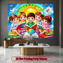 2D Flat Background 2D Flat Background 2D Flat Background, 1pc 2D Flat Background Cloth _ Colorful Children's Reading Books Background Cloth, Suitable For Photography, Wedding, Outdoor Party - 8 - View 2