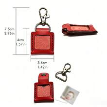 PU Leather Mini Photo Frame Keychain, Handmade Stitched Small Photo Storage Key Ring, Portable Pocket Photo Holder Pendant, Suitable For Pets, Baby, Family Photos - Leather Photo Keychain - View 6
