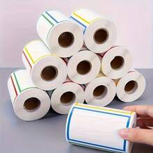 280 Sheets/Roll, Colorful Solid Name Labels, Non-Adhesive Stickers, Extra Large Self-Adhesive Handwritten, Price Tag Stickers, Business Card Notes, Colorful Rectangular Name Labels, Suitable For Office, Meeting, School And Home School Supplies - One Size - View 5