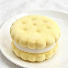 1pc Japanese Style Sandwich Cookie Slow Rebound Multi-Layer Mousse Sticky Stress Relief Toy, Round Or Square Available, Super Stress Relieving. Also Can Be Used As Creative Small Ornament Or Small Gift - Multicolor - View 7