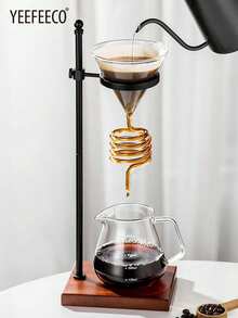 yeefeeco 1pc Glass Coffee Dripper, Coffee Filter Cup, Spiral Coffee Cooling Cup, Tubular Dripper Cup, Artistic Coffee Accessory, Suitable For Home, Office And Shop - Coffee Filtration - View 1