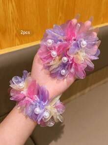 2 Cute Floral Headbands, Suitable For Daily Wear And Performances - Multicolor - View 9