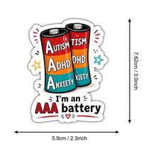 1 Stück - 3 Zoll Im An AAA Batterie lustiger Neurospicy Aufkleber für Laptops, Wasserflaschen, Notizbücher, Tassen für Studenten, Lehrer, Büroangestellte, Kreativesmitarbeiter, Pendler und alle, die mit Chaos und niedriger sozialer Batterie funktionieren - A - Übersicht 9