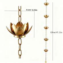 Lotus Rain Chain Garden Decor, Rain Water Diverter & Downspout Decor, Flower-Shaped Rain Chain Suitable For Yard & Garden, Perfect For Home Gardening Enthusiasts & Outdoor Decor Lovers - Lotus - View 12
