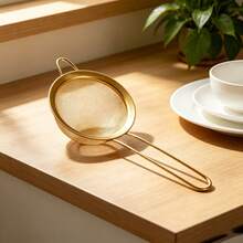 1pc/3pcs Stainless Steel Strainer - Non-Slip, Easy To Clean Metal Stove Cookware Rack. Durable Oil Filter Spoon, Suitable For Soup Ladle, Spatula And Dumplings. Rust-Proof Kitchen Storage Rack (Space-Saving) - Gold - View 4