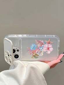 1個透明TPU海洋花卉與海星彩繪手機殼，附鏡面支架，適用於11 12 13 14 12ProMax 13ProMax 14ProMax 15 15PRO 15PROMAX 16 16Pro 16Promax 17 17Pro 17Promax - 彩色 - 查看 5
