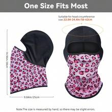 Fabulous Be Xtreme Casco de ciclismo con estampado de leopardo y patrón de corazón dulce y fresco, máscara facial de seda de hielo transpirable con protección solar, cubierta de cara y cuello a prueba de viento para motocicleta y actividades al aire libre - Multicolor - Ver 1
