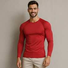 Kit 2 Camisas Térmica Segunda Pele Masculina UV50+ – Proteção Solar, Treino e Praia - Vermelho/Vermelho - Visão 5