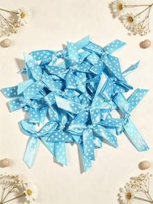 (50 Pieces/Bag) Satin Polka Dot Bows, 4cm Ribbon Bow With Various Colors For Gift Decoration And Making Hairpin Headwear, DIY - Polka Dot Bow - View 16
