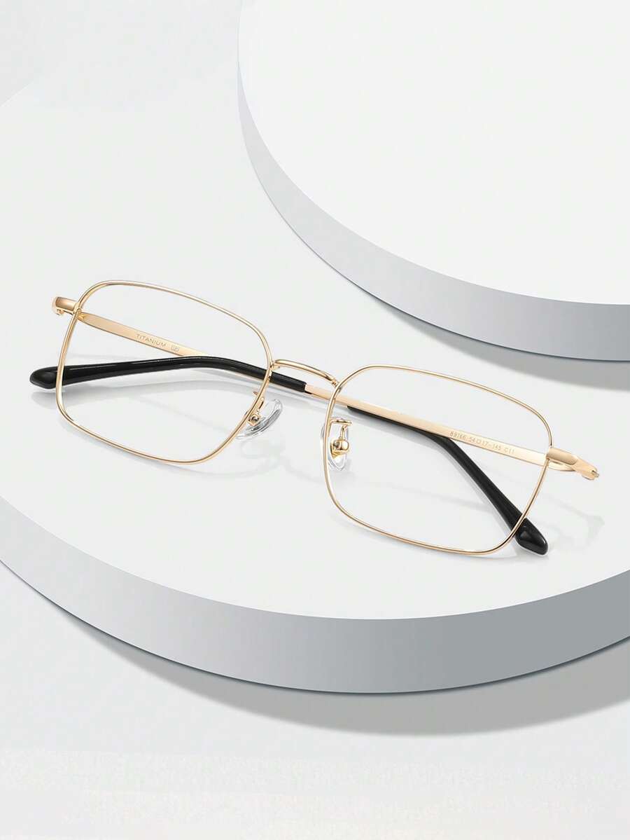Square Metal Frame Glasses For Computers, Gaming, TV, And Smartphones; Reduce Eye Strain; Lightweight; Fashionable Frames. - View 1