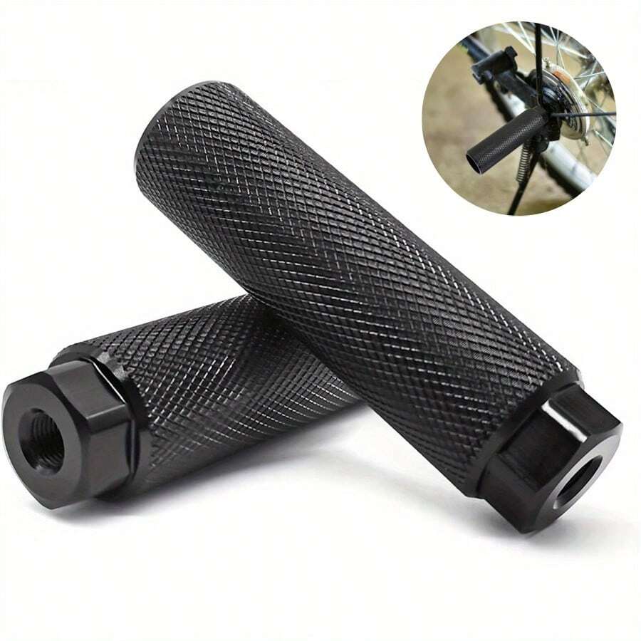 1Pair Bike Pegs, Aluminum Alloy Anti-Skid Lead Foot Bicycle Pegs, BMX Pegs For Mountain Bike, Cycling Rear Stunt Pegs, Fit 3/8 Inch Axles (Please Measure Your Bike's Thread Size Before Purchasing To Avoid A Poor Buying Experience) - Multicolor - View 1