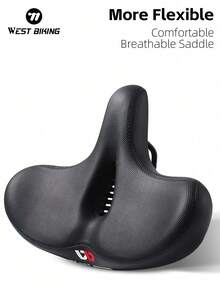 WEST BIKING Widened Bike Seat Thickened Sponge Spring Suspension Hollow Breathable Casual Comfortable Riding Gear - Multicolor - View 1