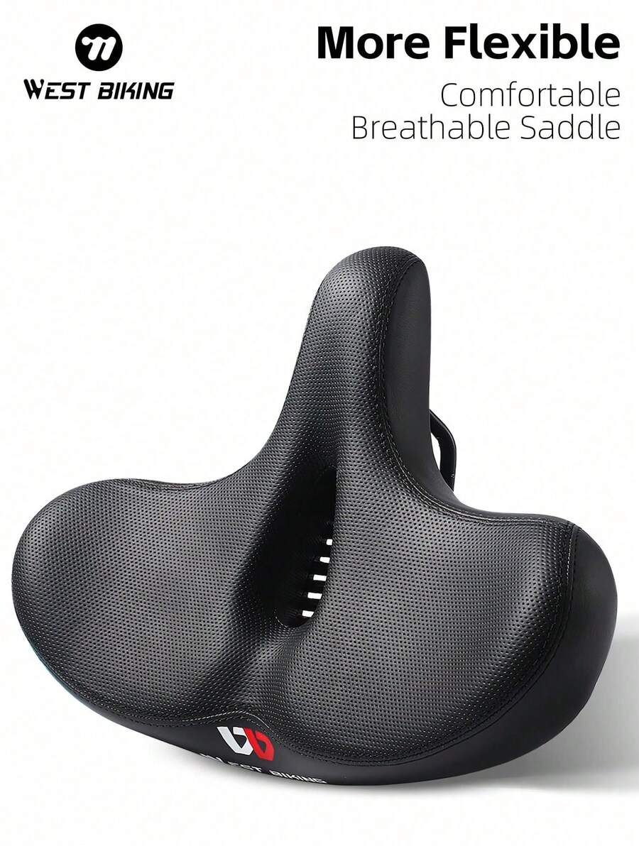 WEST BIKING Widened Bike Seat Thickened Sponge Spring Suspension Hollow Breathable Casual Comfortable Riding Gear - Multicolor - View 1
