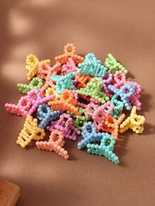 10/20/30pcs Macaron Colorful Bead Cross Small Hair Clips For Women, Side Clips, Forehead Bangs Clips, Opposite Side Hair Clips, Back Of Head Half-Up Bun Small Hair Claw, Mini Elegant Princess Hair Claws Hair Accessories (Random Color) - Multicolor - View 5