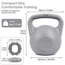Shoze Versatile Home Fitness Bundle Fillable 8kg Kettlebell Pair Grip Rings Custom Weight Yoga Strength Training Gear - Grey - View 4