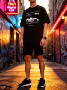 Men T-Shirts - 黑色 - 查看 6