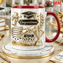 A Graduation Commemorative Mug For The  Graduation Season, Coffee Cup, With 2D Graphic Design, A Coffee Cup, A Graduation Gift From Parents To Their Daughter, For The 2026 Graduating Class, A Graduation Mug To Give Her As A Commemorative Present. - Multicolor - View 12