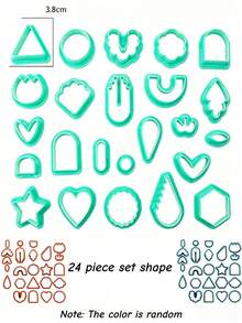 24/12PCS Colorful Clay Tool Set, Educational Clay Model, Includes Plastic Animal Cutouts, Molds And Accessories, Clay Embossing Set, Animal/Shape/Geometric Patterns, Punching Tools, DIY Clay/Playdough Molds, Colorful Embossing Multi-Shape Handmade Molds, Back To School - Sets - View 12