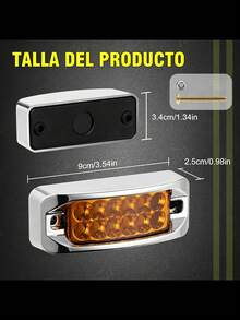 8pc Rectangular Side Ceiling Light Tab Strobe Lights 12-24v - 黃色 - 查看 5