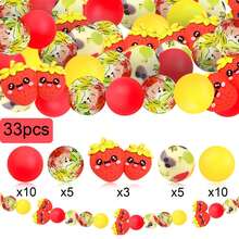 33pcs Silicone Beads With Four Seasons Fruit Elements, Red And Yellow Apple Strawberry Lemon Cherry Elements, Beads Accessories For Enthusiasts To Make Earrings Necklaces Bags Chains Beaded Pens Phone Chains Beaded Makeup Brushes And Other DIY Sets, Fruit Season Suitable For Holiday Gifts Birthday Gifts - Seasonal Fruit Elements - View 16