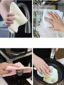 1 Gulungan 50 lembar Kain Pembersih Mikrofiber Super Penyerap yang Dapat Digunakan Kembali - 30x30cm, Dengan Lubang, Super Penyerap, Tahan Gores, Dapat Dicuci dengan Mesin, Handuk Pembersih Serbaguna Cocok Untuk Rumah, Dapur, Restoran, Detailing Mobil - beraneka warna - View 5