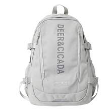 Großer, minimalistischer Unisex-Campusrucksack mit Laptopfach, ideal für Reisen, Schule und den Alltag für Schüler der Oberstufe sowie Studenten - Weiß - Übersicht 8