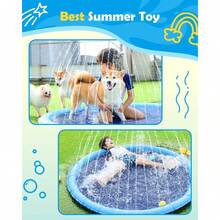 Dog Splash Pad, Large Dog Swimming Pool, Summer Outdoor Pet Water Play Mat, Non-Slip Durable Dog Water Fountain And Cooling Pad, Tear-Resistant Heavy Duty Summer Outdoor Water Fountain, Suitable For Giant Dog Breeds - Blue - View 5