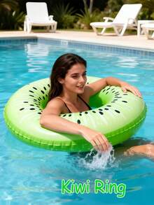 Summer Dopamine Boost! PVC Watermelon & Lemon Inflatable Swim Rings - Perfect For Swimming Parties, Beach Vacations And Floating, Enjoy The Summer Fun! Fruit-Shaped Inflatable Swim Rings - Must-Have For Swimming And Beach Days - Multicolor - View 16