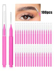 1000pcs Mini Eyebrow Brushes With Caps, Eyebrow Shaping Brush, Eyebrow Grooming Brush, Spiral Brush, Suitable For Eyebrows, Eyelashes, Eyebrow Filling, Eyebrow And Eyelash Lifting & Dyeing, Eyebrow Comb, Eyeshadow Brush, Makeup Brush, Eyebrow Brush, Bendable Small Eyelash Brush, Makeup Tools, Pink/Black 100/50/20/10pcs - Multicolor - View 16