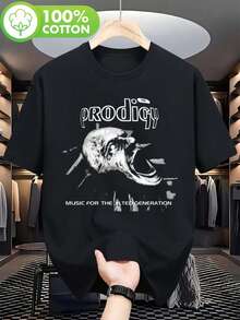 The Prodigy The Band Is For"The Deceived Generation"Designed Pattern T Shirt - Unisex Street Style Black T Shirt,Featuring A Striking Band Logo And Iconic Design So Pattern. - 黑色 - 查看 1