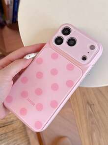 可愛極簡粉色波點糖果色手機殼，適用於 iPhone 17 Pro Max 17 Pro 17 16 Pro Max 16 Pro 16 15 Pro Max 15 Pro 15 14 Pro Max 14 Pro 14，可愛亮面果凍色防摔背蓋 - 淺粉色 - 查看 6